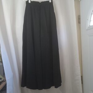 BTFBM Women Casual High Waist Wide Leg Pants with Pockets & Elastic Waist, Small